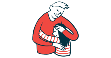 A parent and a child are shown sharing a hug.