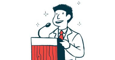 CFF ResearchCON | Cystic Fibrosis News Today | announcement illustration of man speaking at podium
