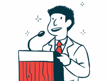 CFF ResearchCON | Cystic Fibrosis News Today | announcement illustration of man speaking at podium