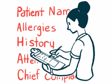 self-screening tool | Cystic Fibrosis News Today | illustration of researcher taking patient information