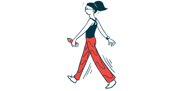 cystic fibrosis and exercise | Cystic Fibrosis News Today | illustration of woman walking