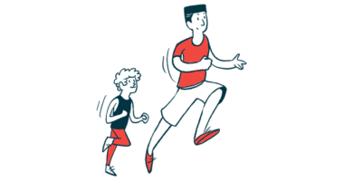 cystic fibrosis care | Cystic Fibrosis News Today | physical activity | illustration of adult and child running