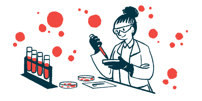 An illustration of a scientist in a laboratory testing samples from a set of vials.