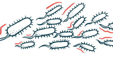 An illustration shows a cluster of bacteria.