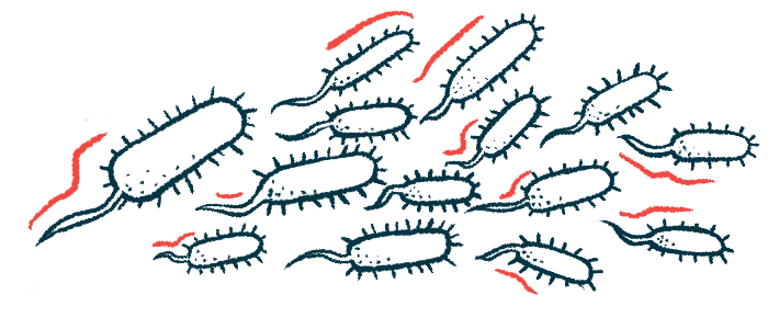 An illustration shows a cluster of bacteria.