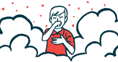 An illustration of a child coughing.