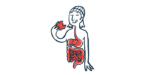 eating patterns | Cystic Fibrosis News Today | illustration of human digestive system