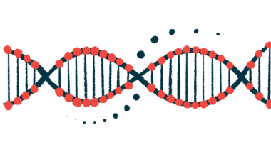 An illustration of double-stranded DNA.