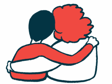 Illustration of two people, seen from the back, wrapping an arm around each other in a show of support.