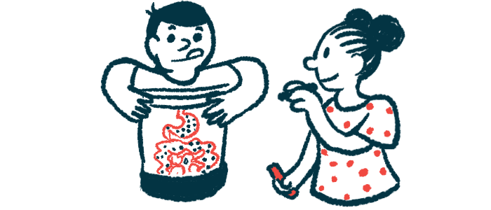 An illustration of a child's digestive system.