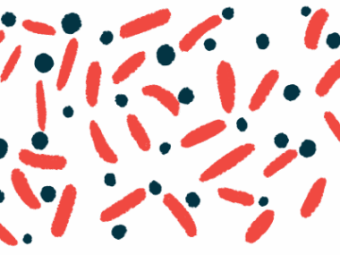 An illustration shows a close-up view of bacteria.