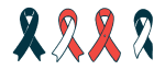 An illustration shows disease awareness ribbons.