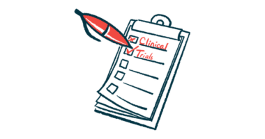 A red pen is checking off boxes marked clinical trials on a clipboard checklist.