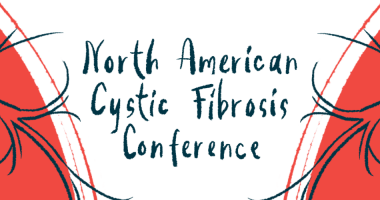 An illustration shows images of lungs flanking an announcement of the North American Cystic Fibrosis Conference.