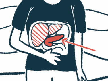 A diagram of a person's insides highlights the pancreas.