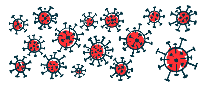 An image of several stylized viruses is shown.