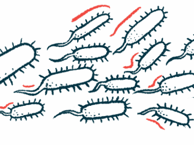 An illustration featuring a close-up view of bacteria.