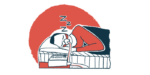 This illustration shows a person lying in bed and wearing a CPAP machine.