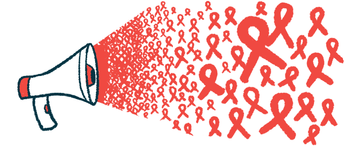 A slew of awareness ribbons emanates from a megaphone.