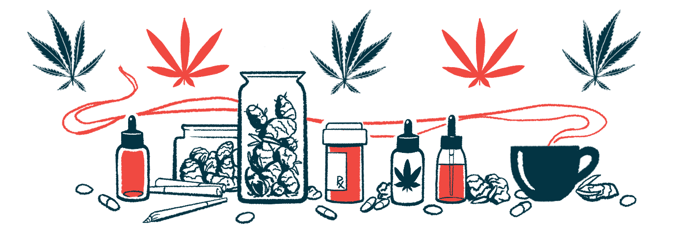 An illustration shows various types of medical marijuana.