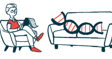 A gene lies on a couch while a therapist sits in a chair and takes notes.