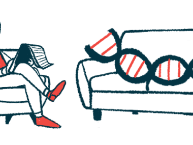 A gene lies on a couch while a therapist sits in a chair and takes notes.