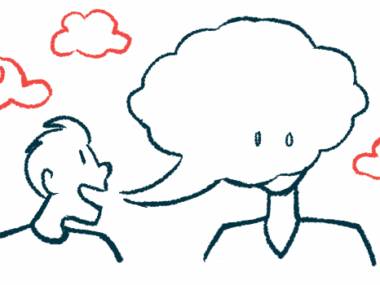 An illustration shows a person's breath as a cloud enveloping another person.