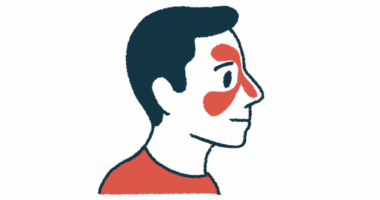 A profile of a person with the nasal cavity highlighted in red.