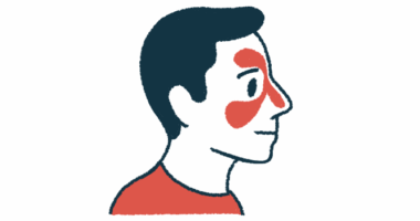 A profile of a person with the nasal cavity highlighted in red.