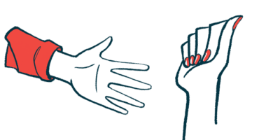 An illustration of two hands, one open and the other making a fist.