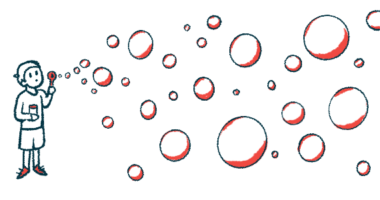 Illustration of a child blowing bubbles, representing daily life with cystic fibrosis.